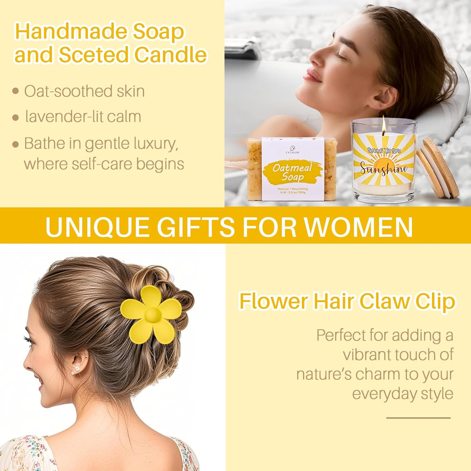 Gift Baskets for Women, Unique Birthday Gifts for Women,Get Well Soon Gift Basket,Care Package Sending Sunshine Box Thinking of You for Mom Wife Sister Best Friends Teen Girls image number 4