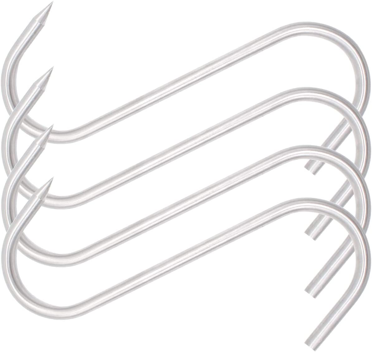 10 Meat Hook Heavy Duty S-Hooks Stainless Steel Meat Processing Butcher Hook 4Pack