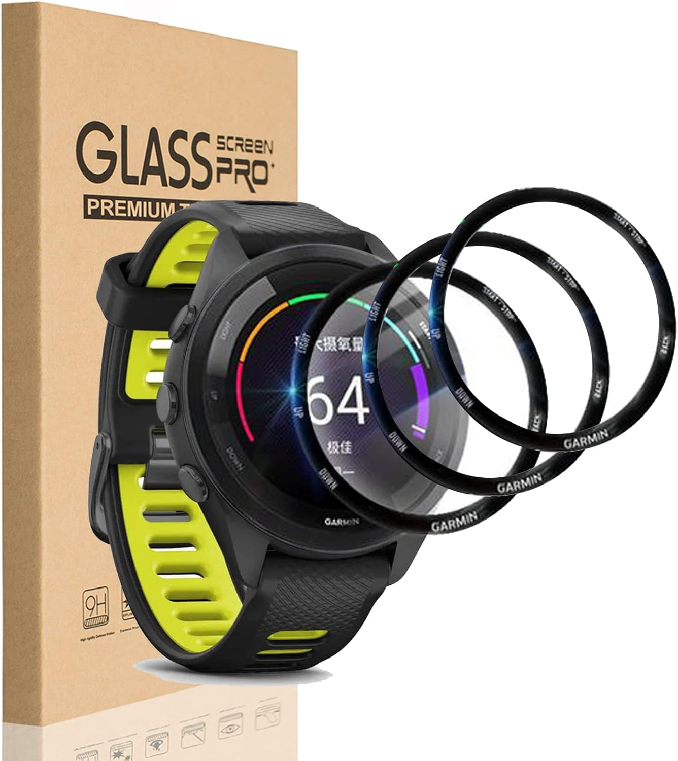 HEYUS [3 Pack] for Garmin Forerunner 265S Screen Protector, 3D Curved Full Coverage Black Edge Anti-Scratch Anti-Bubble HD Clear Flexible Protective Film for Garmin Forerunner 265S 42MM