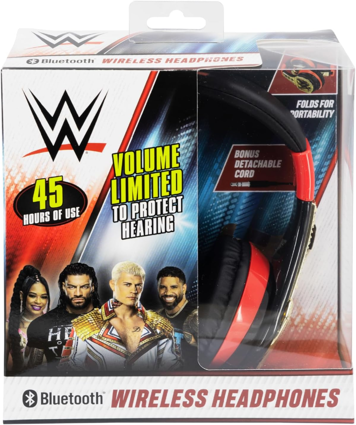 Ekids WWE Bluetooth Headphones, Wireless Headphones with Microphone Includes Aux Cord, Kids Earphones for School, Home, or Travel image number 5