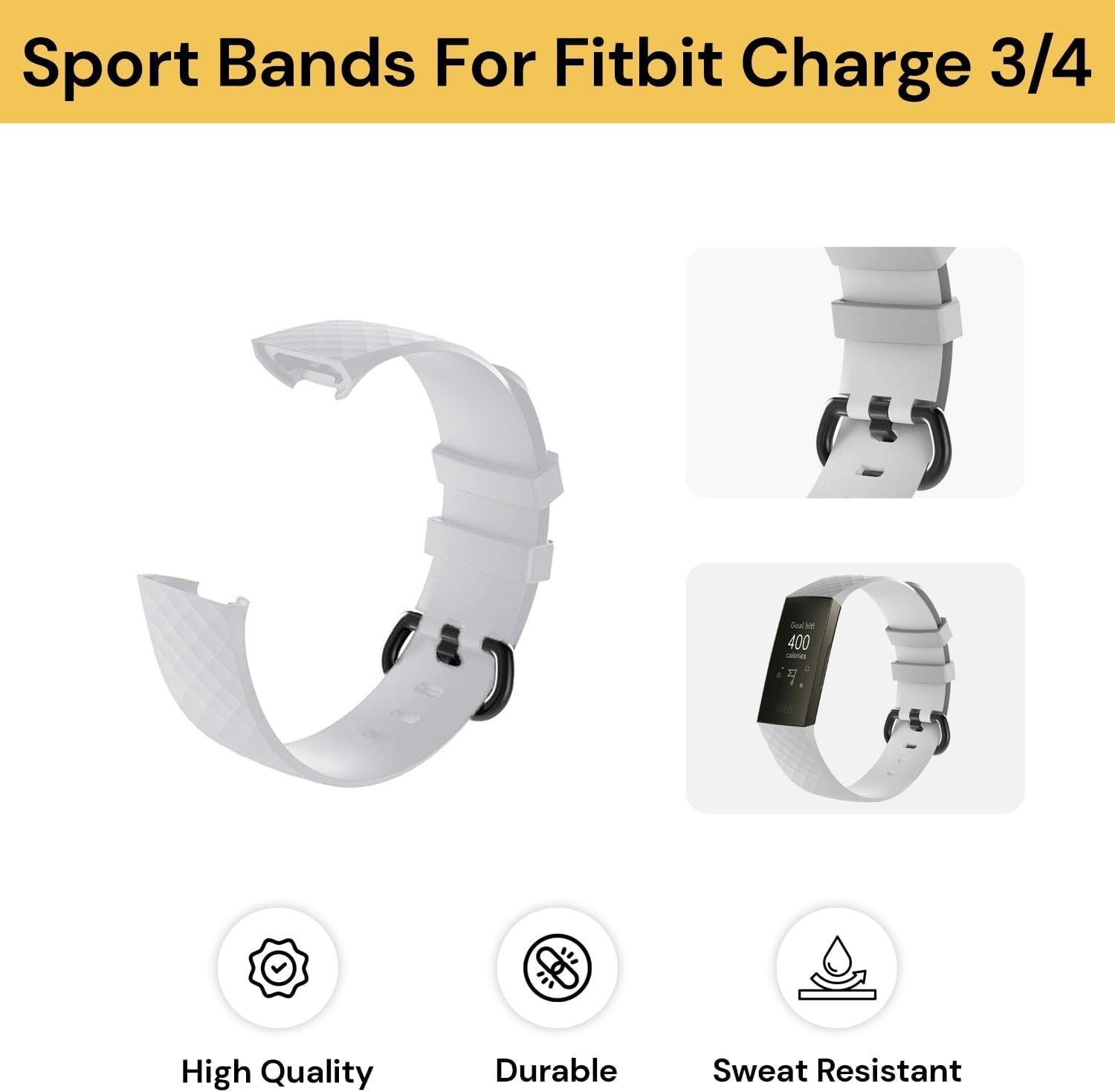 Ezonedeal Sport Bands for Fitbit Charge 4 Band & Fitbit Charge 3 Bands, Soft Silicone Adjustable Replacement Wristbands Women/Men for Fitbit Charge 4 / Fitbit Charge 3 / Charge 3 SE image number 3