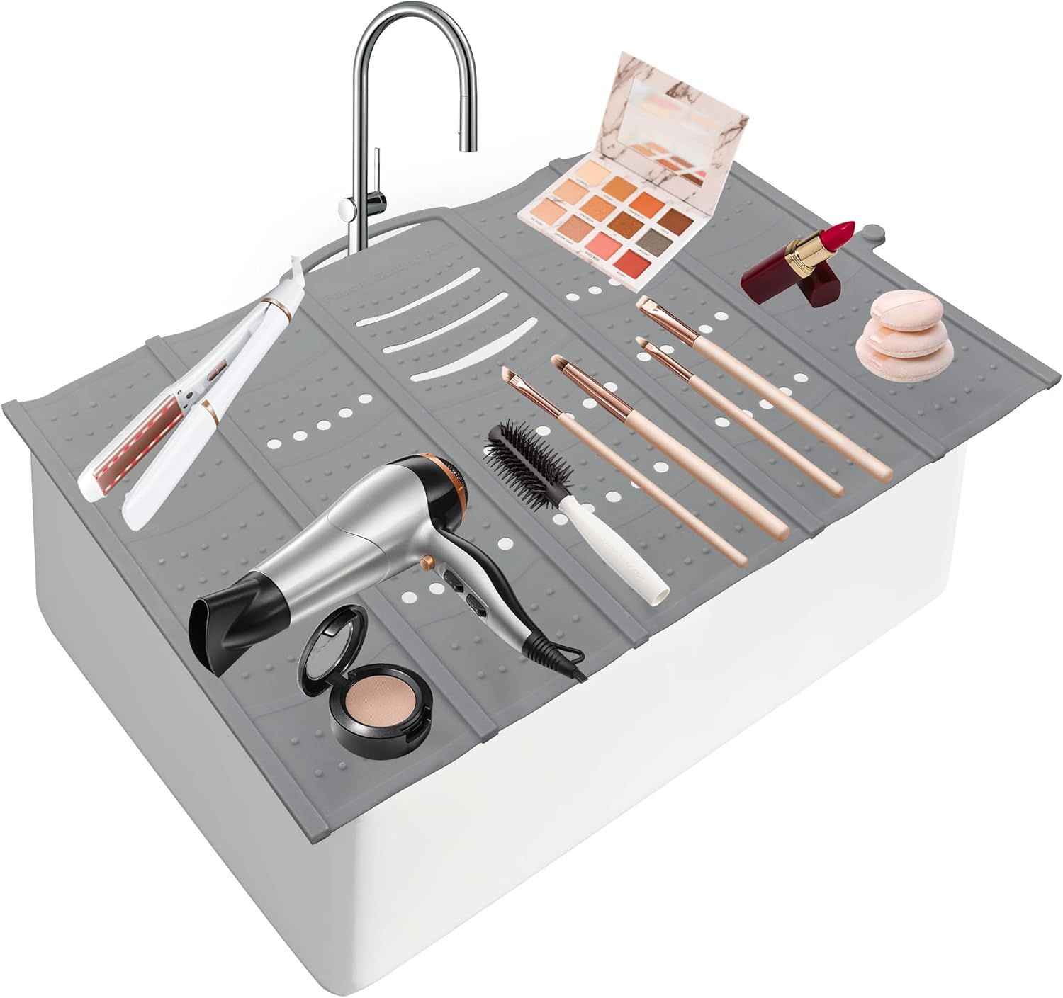 Silicone Trivet for Hot Pots and Pans &ndash; Heat Resistant Mat Pot Holder Thick & Heavy, Large 12&rdquo; X 9&rdquo; Non-Slip Hot Pad for Counter Protection Set of 2 (Grey)