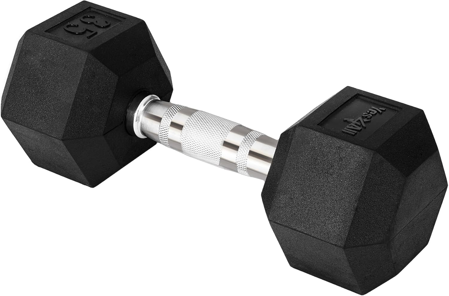 Yes4All Chrome Grip Encased Hex Dumbbells &ndash; Hand Weights with Anti-Slip 5-50 LBS Single