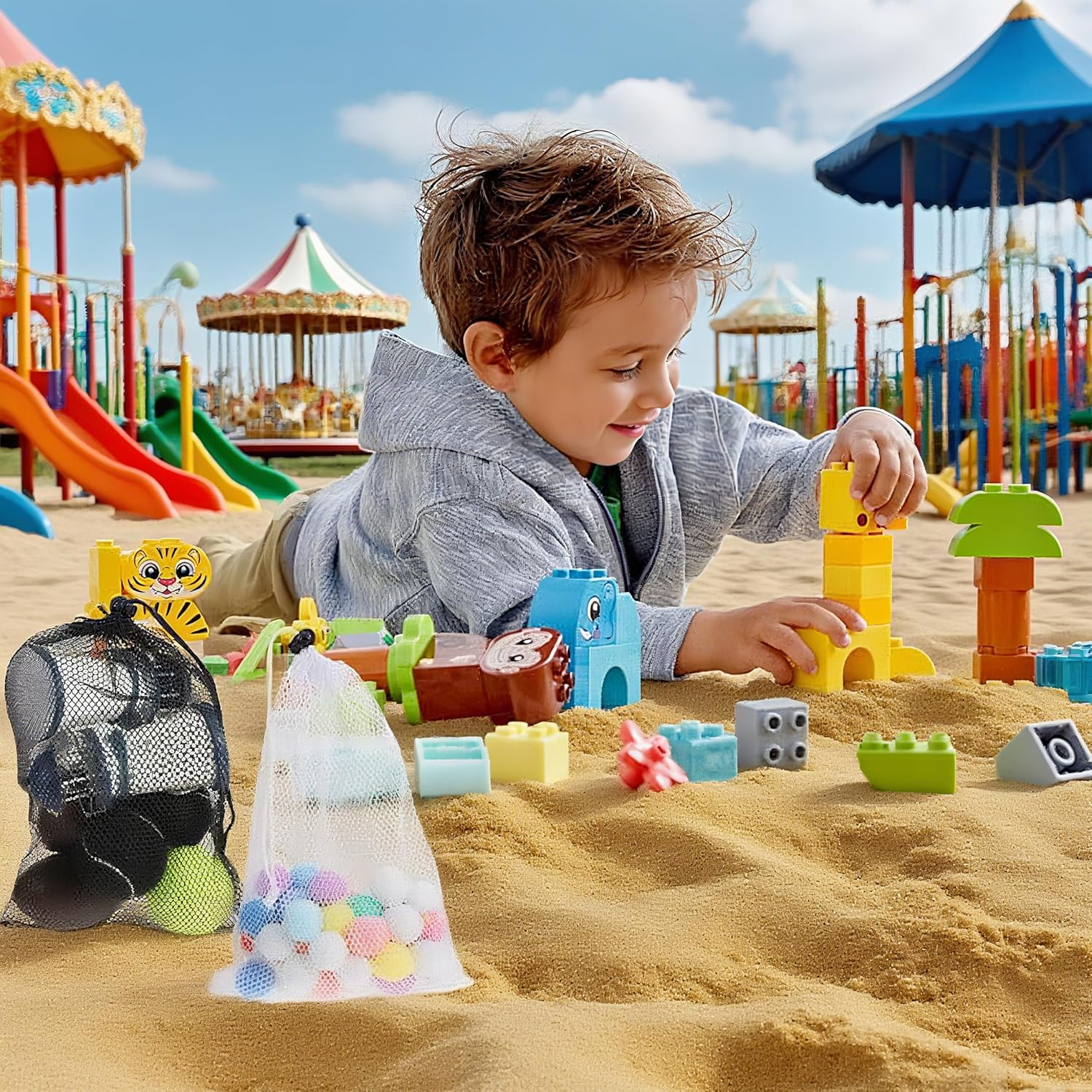 10 Pcs Mesh Drawstring Bags,Storage Mesh Bags with Cord Lock,Mesh Laundry Bag,Durable Nylon Mesh Bag Set for Travel Gym Beach Toy Ball Camping Clothes Organizing (20 X 25 Cm) image number 4