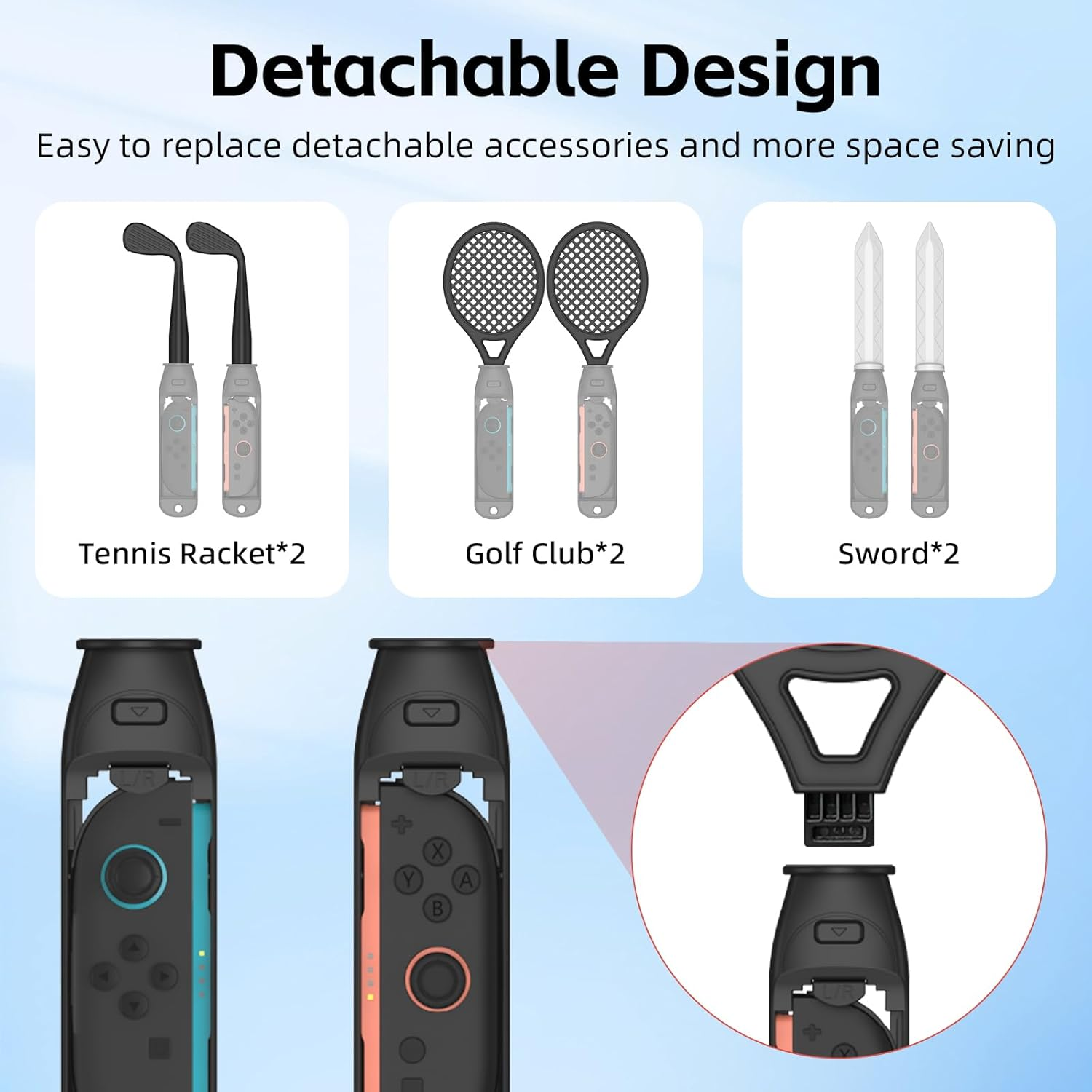 DOYO 10-In-1 Switch 2 Sports Accessories Bundle for Switch 2 Joy-Con with Tennis, Golf, Steering Wheel, Sword - Motion Control Game Kit for Switch Sports & Fitness Games