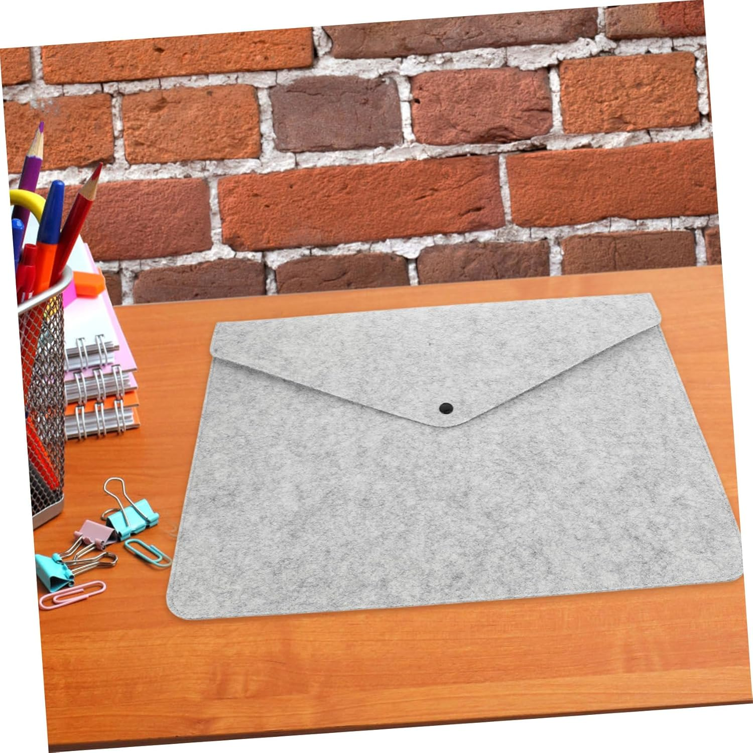 EXAOMBLE Felt Document Bag Folders and Pockets for Storage Portable Office Bills Organizer for Men Safe File Bag for Home and Office Use image number 6