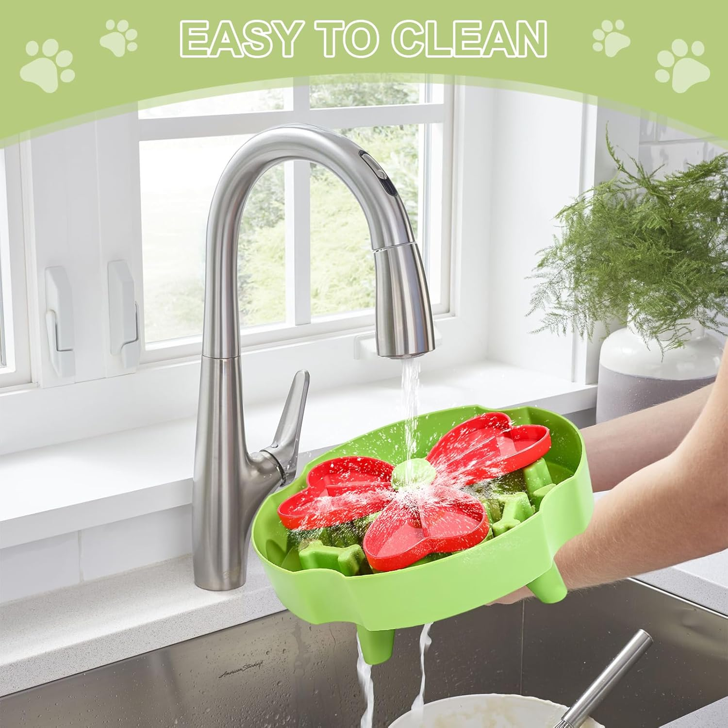 Slow-Eating Dog Bowl, Anti-Choking, Healthy Eating to Promote Digestion, Fun Slow-Eating Bowl, Christmas Green Color, Non-Slip, Rotatable and Removable, Suitable for Small and Medium-Sized Dogs image number 5