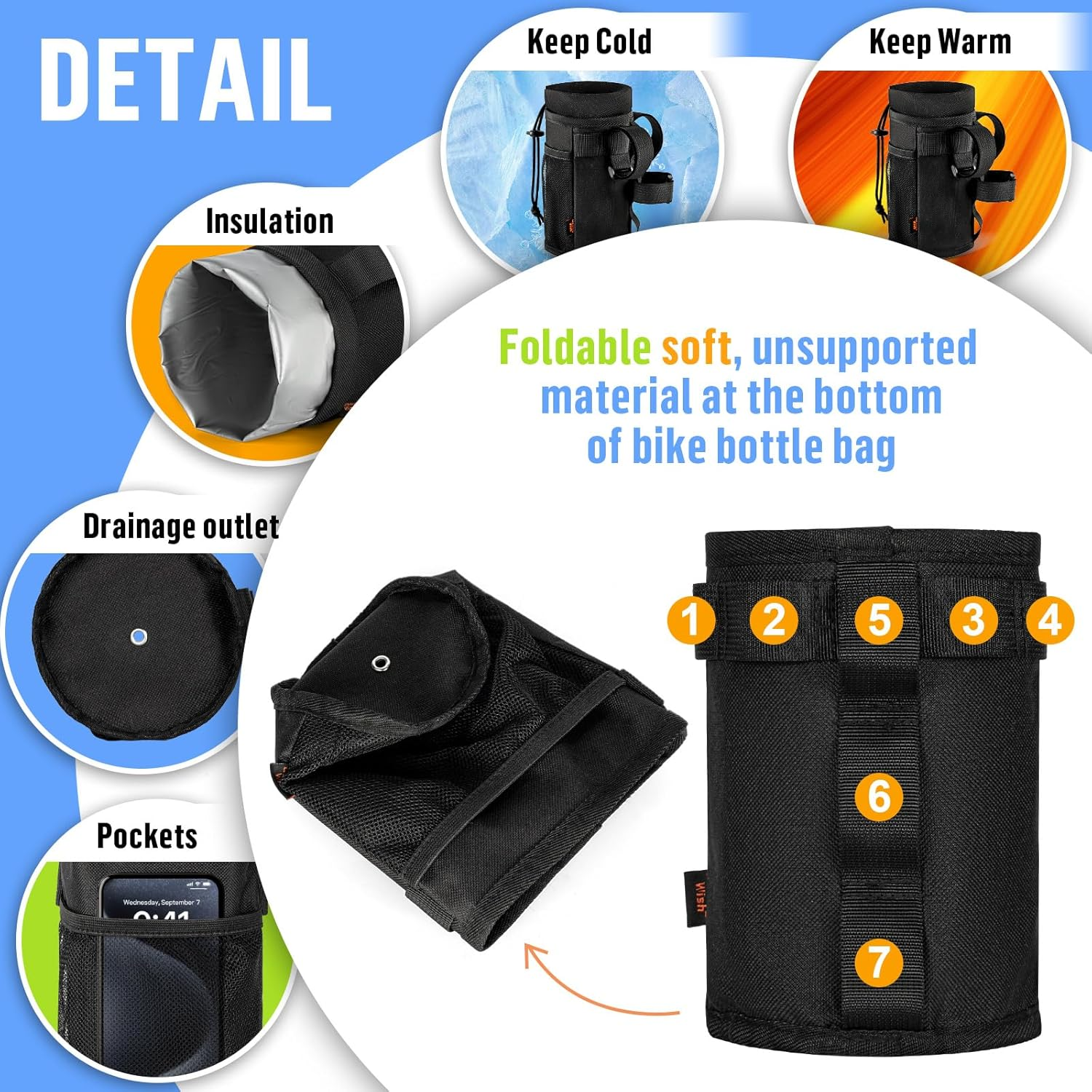 Desing Wish 12-24Oz Drink Holder Bottle Holder Bicycle without Screws Handlebar Water Bottle Holder Bicycle Bottle Holder Drinks Holder Water Bottle Holder Gift image number 5