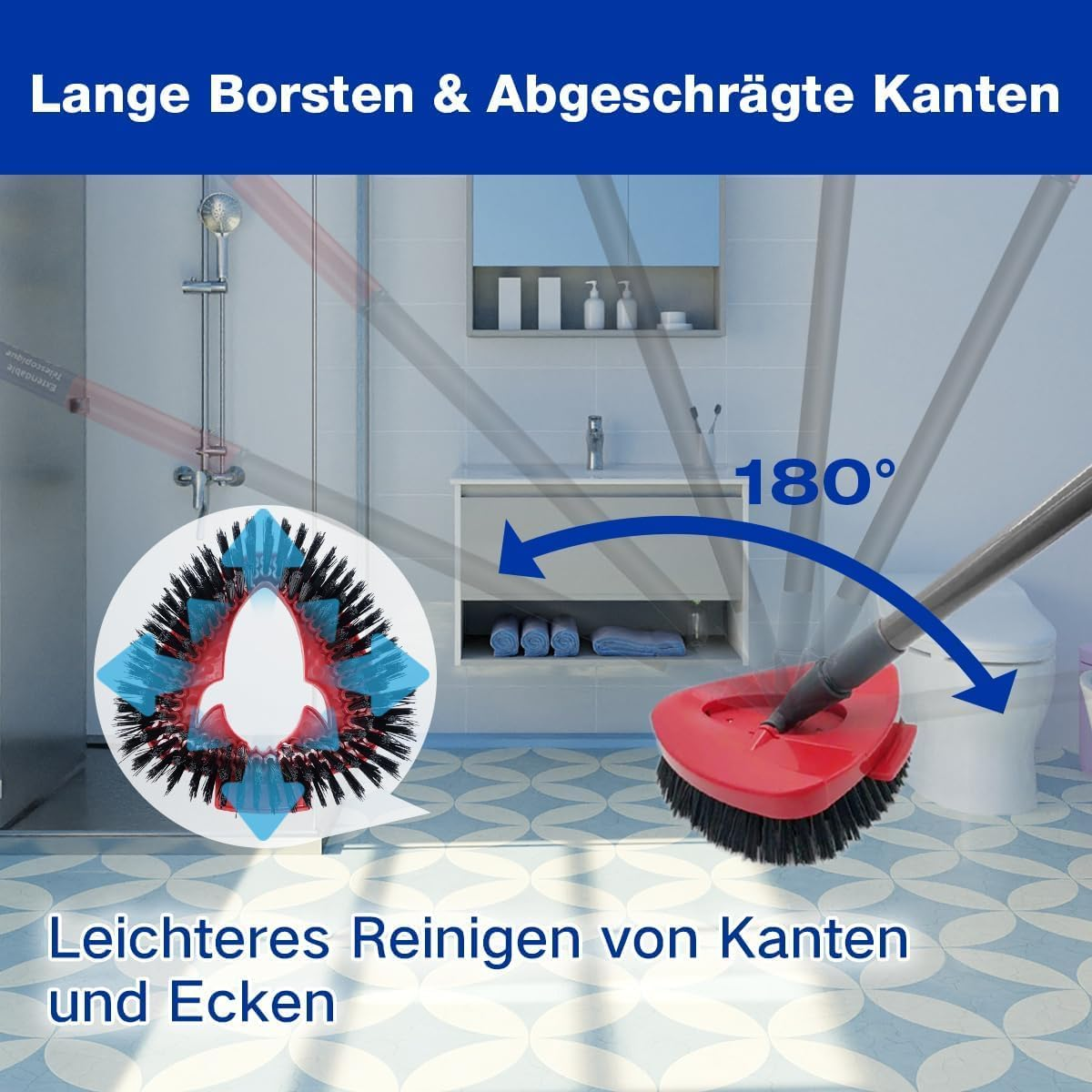 Scrubber for Vileda Turbo Easywring Floor Mop Scrubbing Brush Cleaning Brush for Bathroom and Kitchen Tiles image number 2