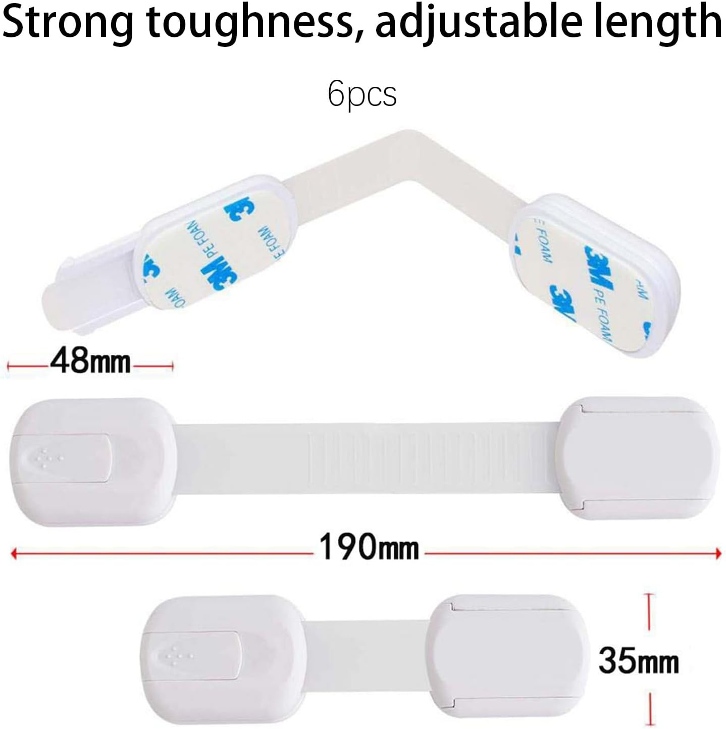 Yxvyxymyxxg​ Child Safety Locks - 6 Pack White Transparent Design Blends with Furniture, Prevents Access to Sharp and Dangerous Items, for Nursery, Living Room and Office image number 2
