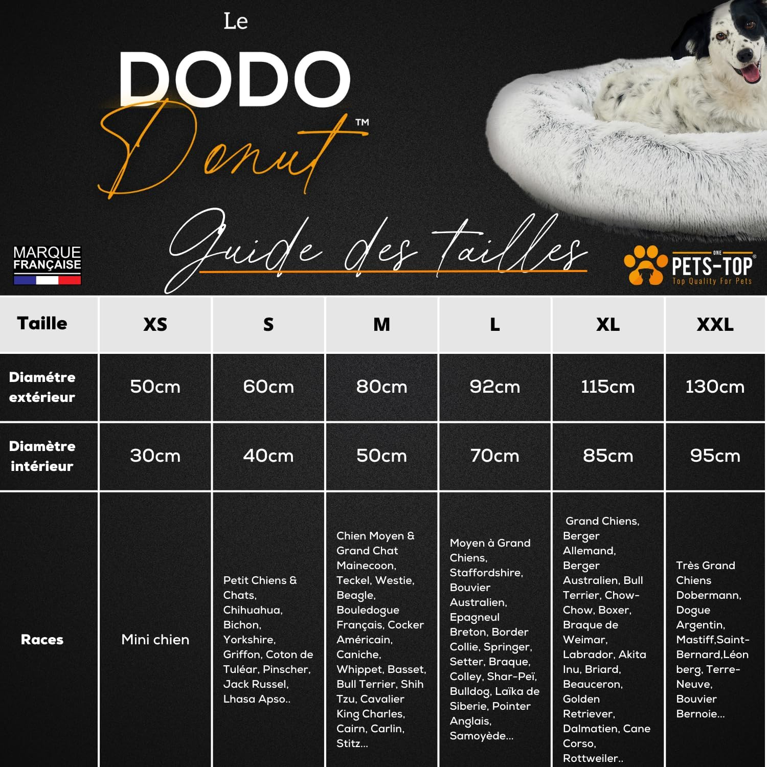 One PETS-TOP&reg; Dog Bed Medium Dogs [With Washable Cover] - Dog Basket, Cat Bed, Sleeping Places & Furniture for Dogs Long Dog Basket, Dog Bed, 80 Cm Diameter, Pearl Grey image number 5