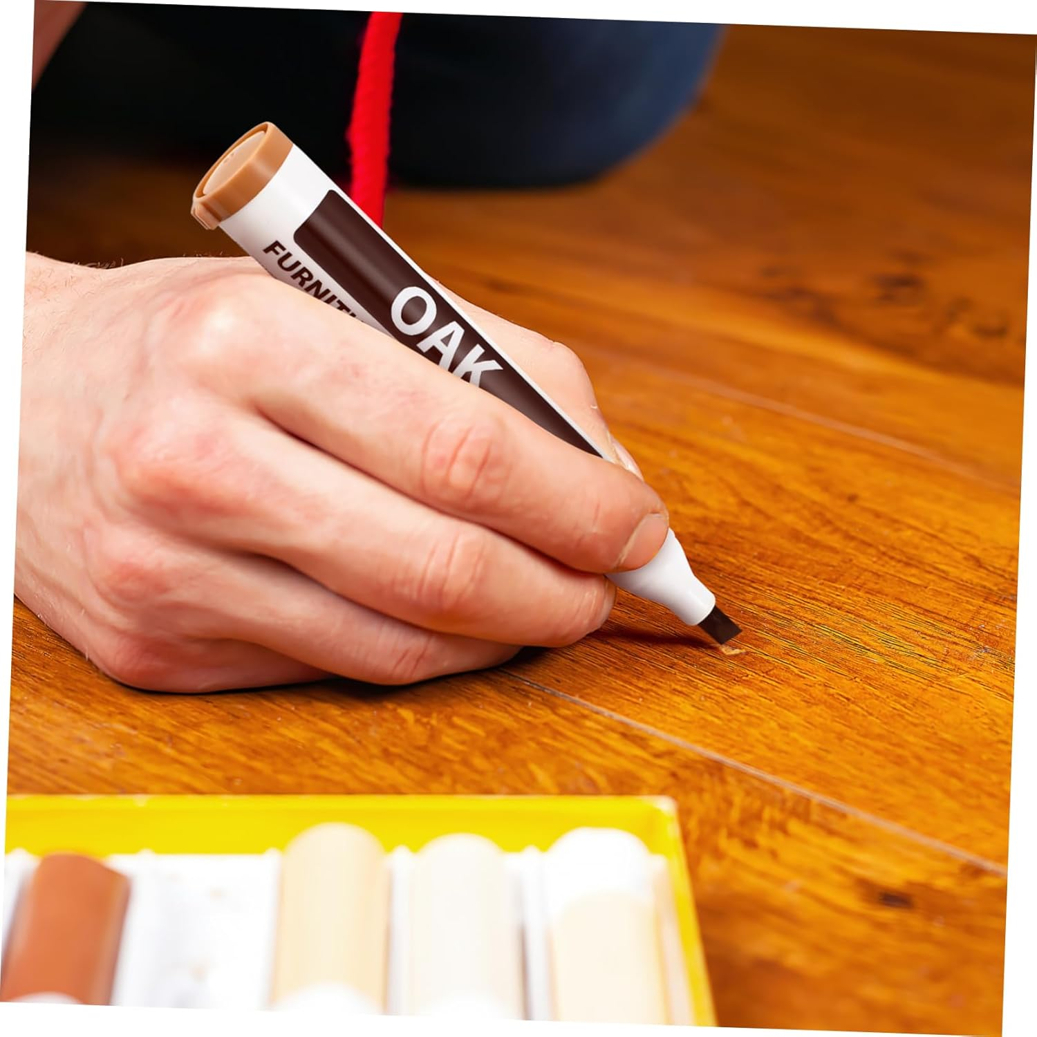STOBOK 6Pcs Furniture Touch up Markers Wood Grain Repair Pens for Concealing Scratches and Blemishes Wooden Surfaces Quick-Drying Easy to Use Colors image number 1