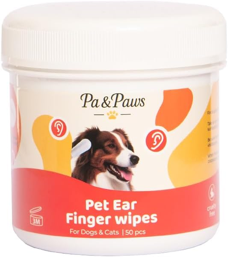 Pa & Paws Pet Ear Finger Wipes &ndash; 50Pcs | Gentle Ear Cleaner for Dogs & Cats | Aloe Vera & Chamomile | Alcohol-Free Pet Ear Cleaning Pads image number 6