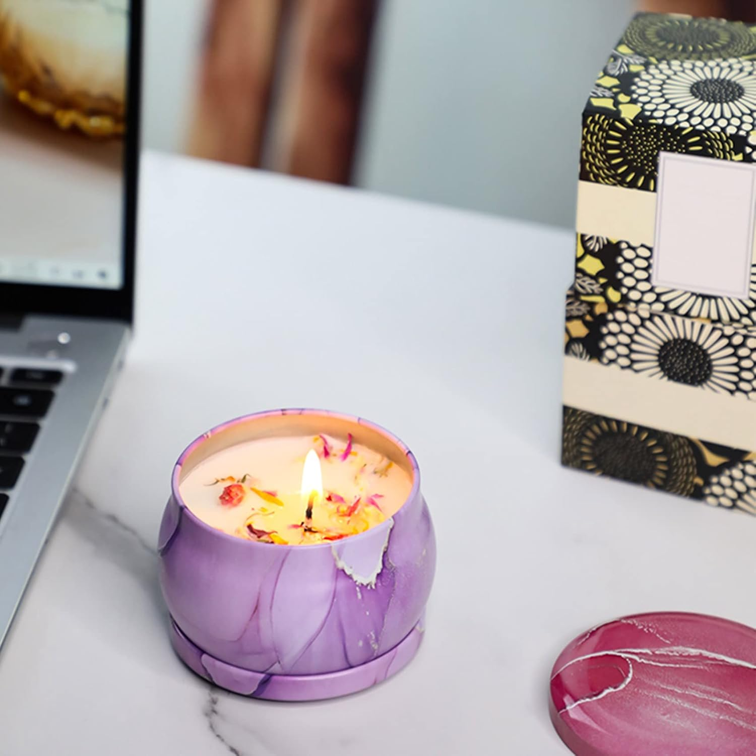 RESFNSE 8Pcs Candle Tins for Candle Making Kit Empty Metal Candle Tin with Lids Storage Tins Reusable for Tea Candy Spices Gifts image number 6