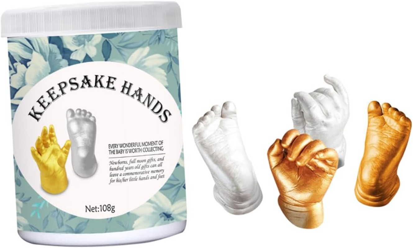 Baby Keepsake Hand Casting Kit and Foot Mold Set for Newborns and Infants, Non-Toxic Plaster Material, Memory Art for Nursery D&eacute;cor and Baby Shower