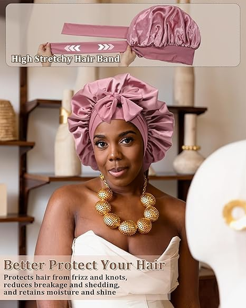 Shower Cap (Bean Paste + Pink) - Apricot Powder+Champagne image number 3