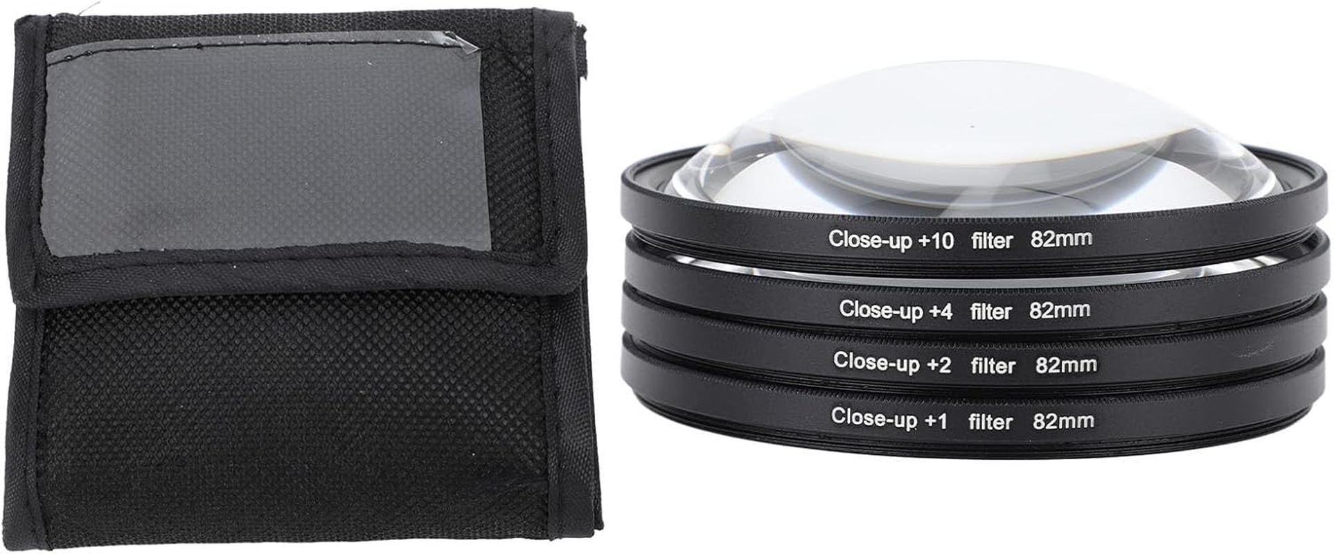 OVAQUIXI Close up Filter Kit Optical Glass +1 +2 +4 +10 Macro Lens Filter for Digital Camera Photography (82Mm) image number 2