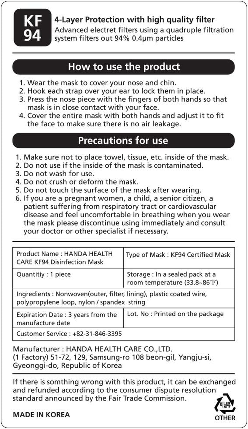 KF94 Disposable Face Safety Mask ,Black, Breathable Mask for Adults &ndash; Good Manner image number 5