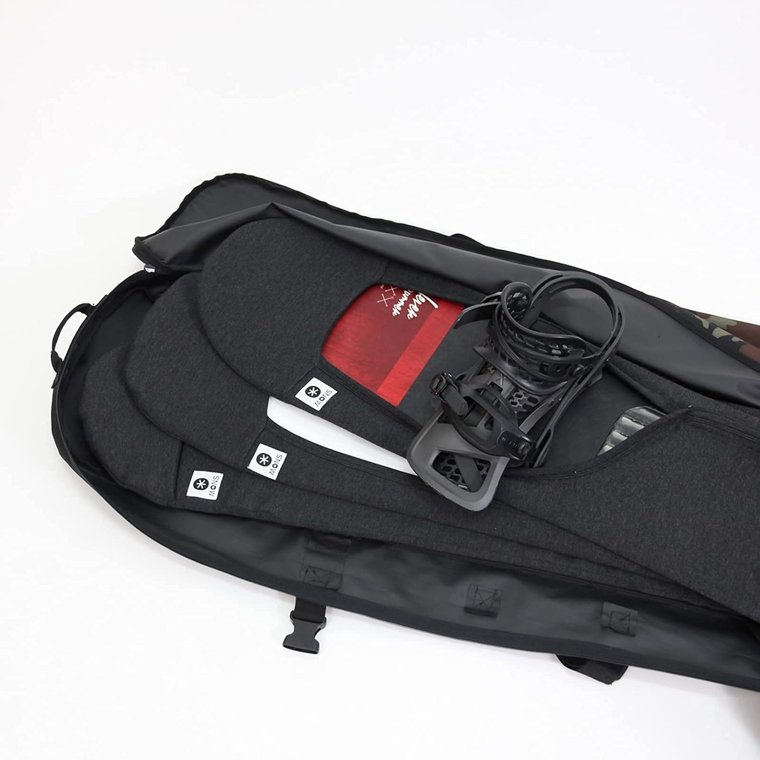 MONS Setback Stance Powder Snowboard Protection Soft Sleeve for Board Bag with Binding Open Scratch-Resistant image number 4