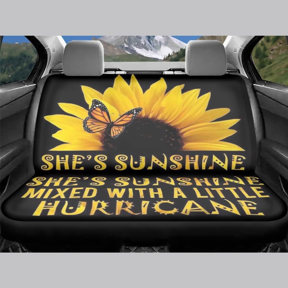 BIGCARJOB She'S Sunshine Sunflower Car Seat Covers Full Set of 12 Pack Steering Wheel Cover for Women Gifts with Seat Belt Pads, Coasters,Vehicle Seat Cover,Fit Most Car SUV Van Truck - Boho Paw Style image number 5
