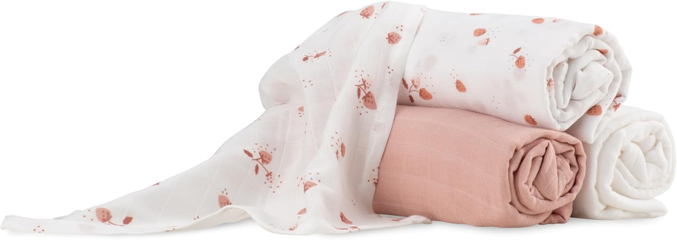 Little Bamboo Muslin Wraps 3Pk - Dusty Rose image number 6