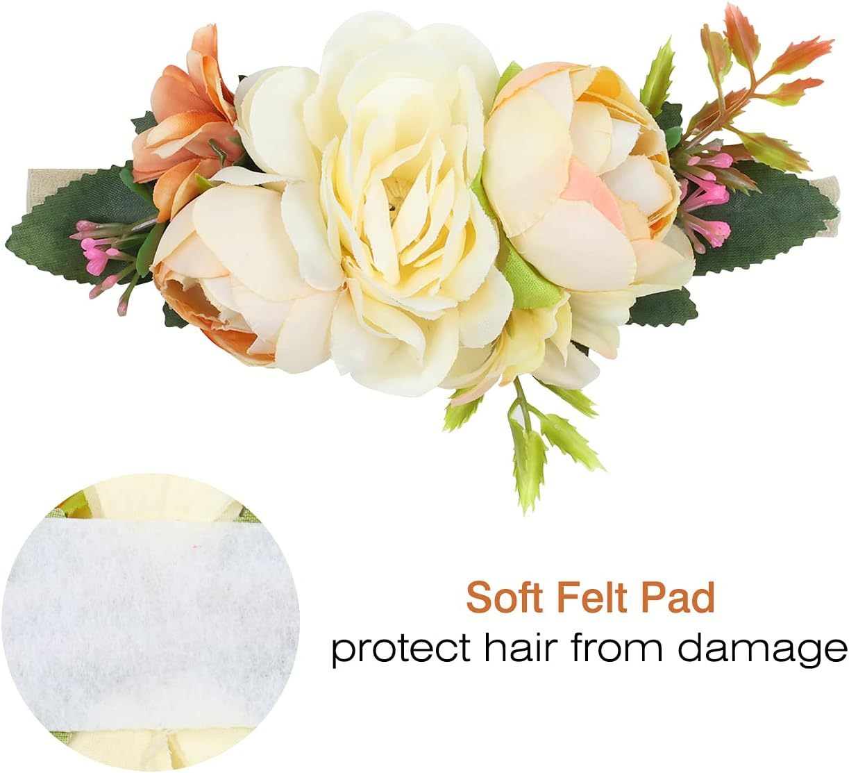 Cinaci 6 Pack Delicate Floral Rose Daisy Flower Super Stretchy Soft Nylon Headbands Hair Bands Accessories for Baby Girls Newborns Infants Toddlers Kids image number 1