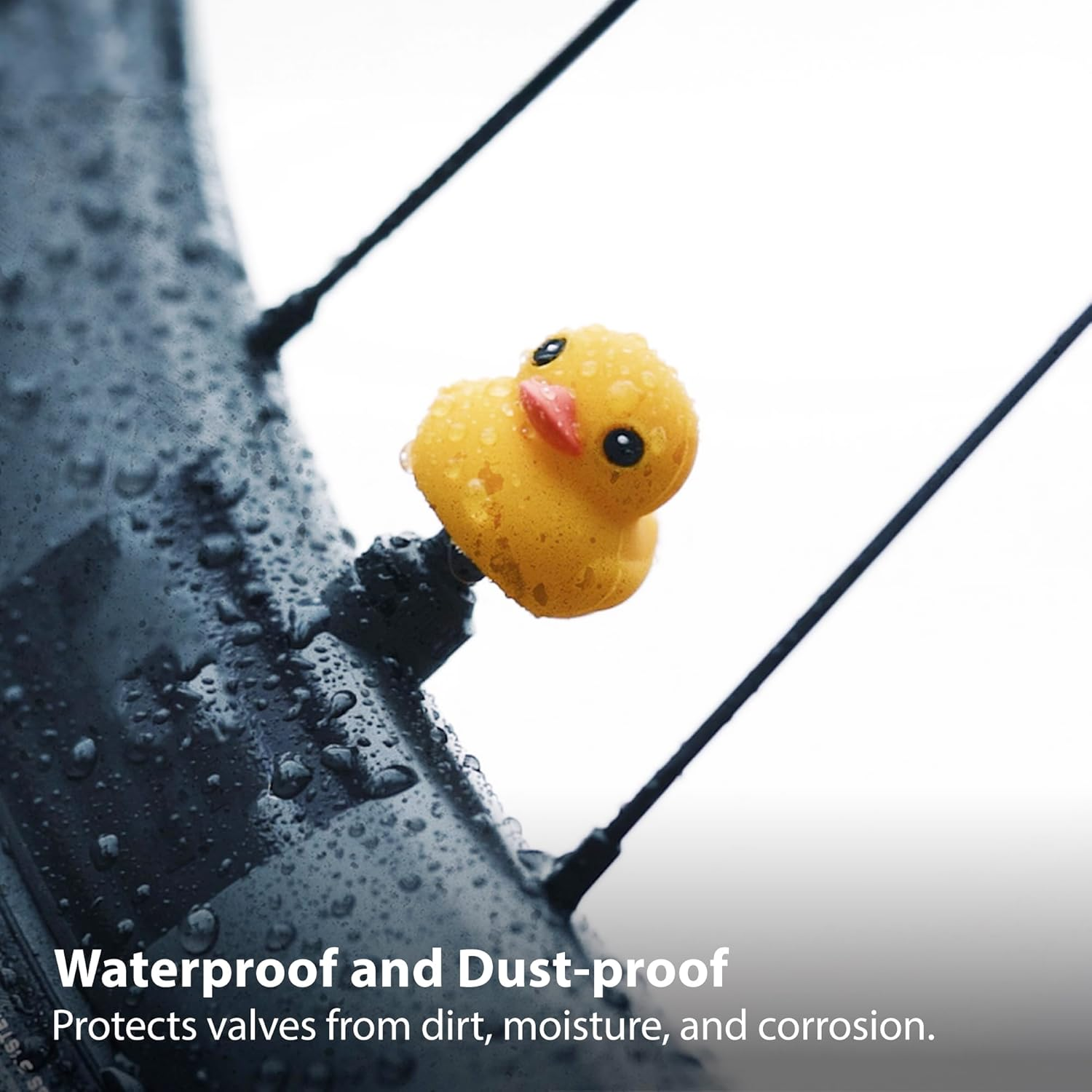 Bone Tire Character Valve Stem Cap, Silicone Washable Tire Valve Caps, Corrosion Resistant, Universal Stem Covers for Bikes, Cars, Trucks, Motorcycles, and Suvs 2Pcs Maru Penguin - Patti Duck (2Pcs) image number 2