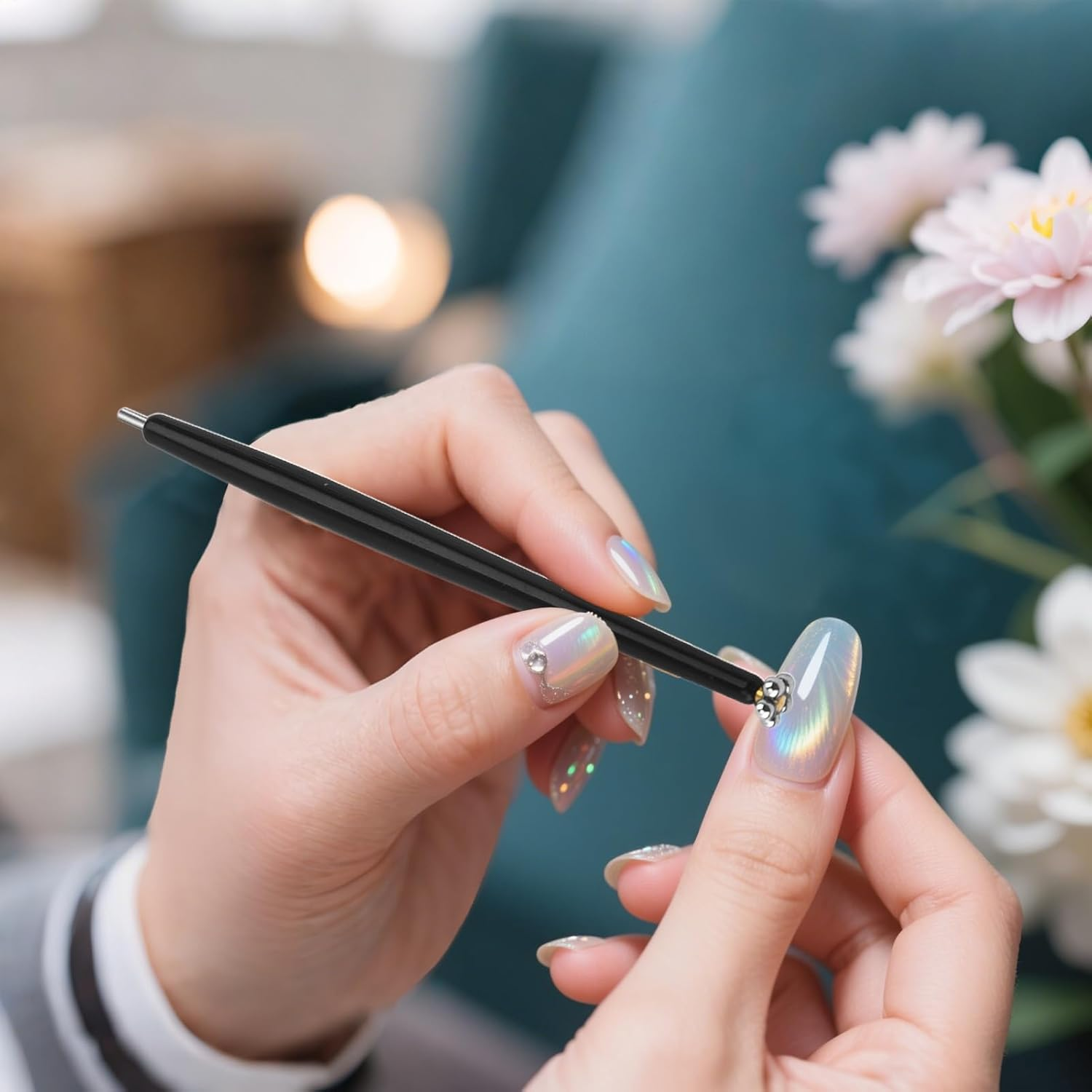 Nail Pens, 3D Cat-Eye Gel Nail Pens, Magnet Stick Double Head Long-Lasting Manicure Portable Home Manicure Tool for Travel Holiday Salon Birthday