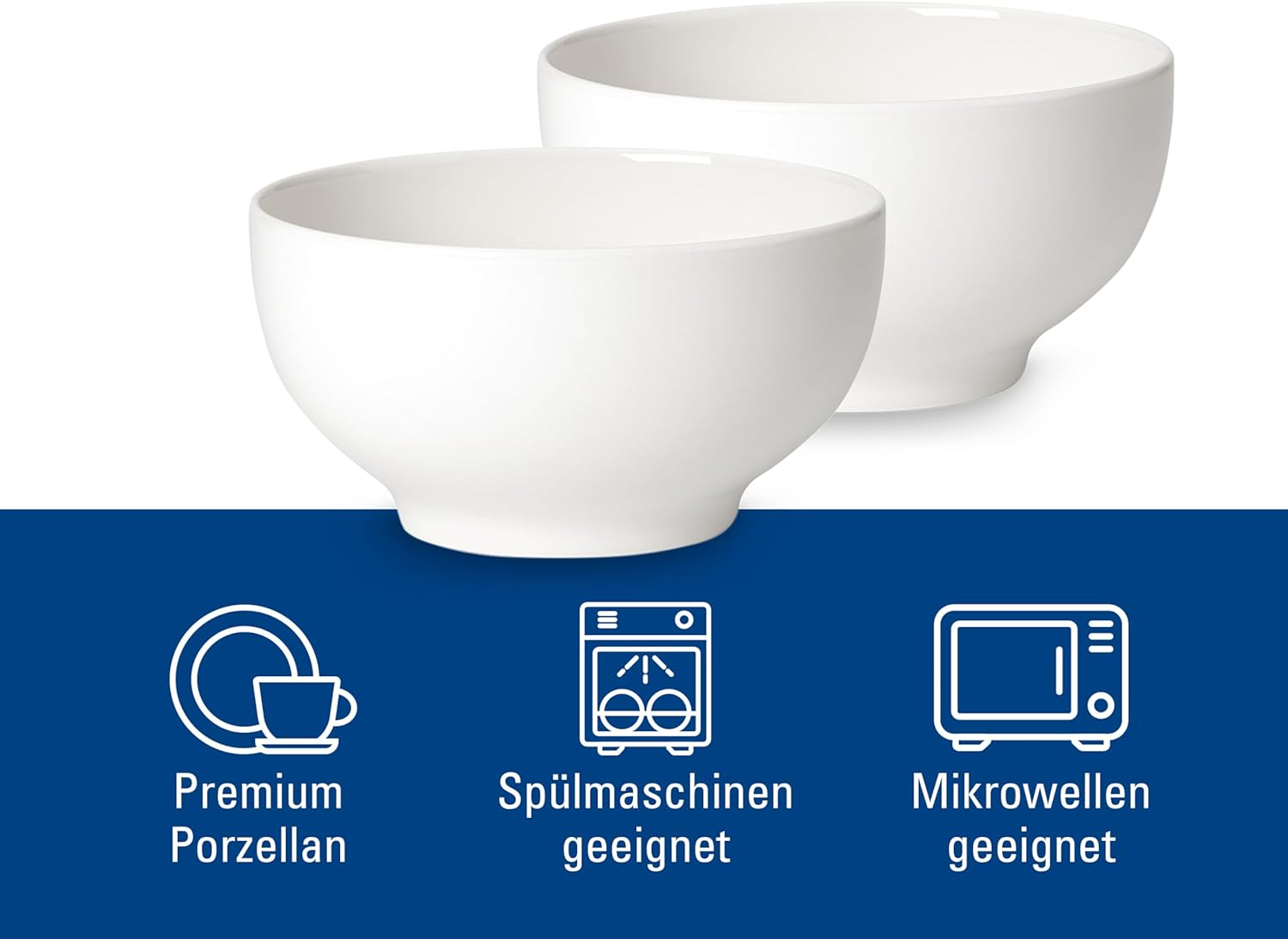 Villeroy & Boch for Me Snack Bowl Set (2 Pcs) - Premium Porcelain, White image number 2