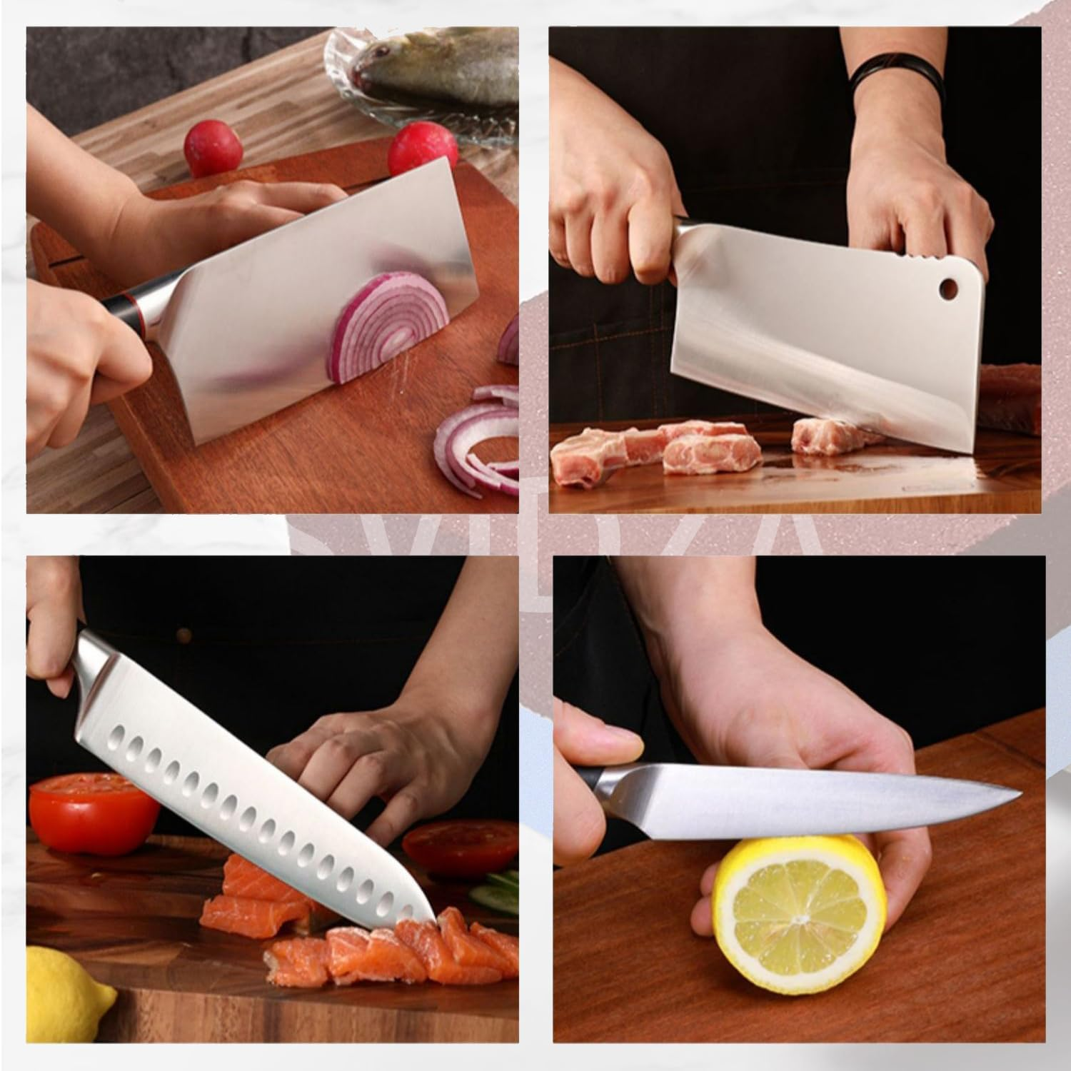 Whetstone, Double Sided 1000/6000 Grit, Kitchen Knife Sharpener, Premium Double Sided Dry Sharpening Stone and Knife Sharpener Set, Including Non-Slip Base and Angle Guide image number 1