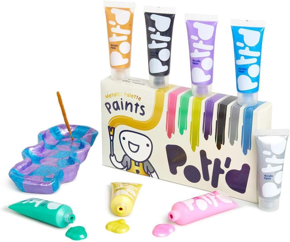 Pott'D&trade; Premium Acrylic Pottery Paints for Adults, Paint Set, Pottery Painting Kit for Air-Dry Clay - Regular Paints