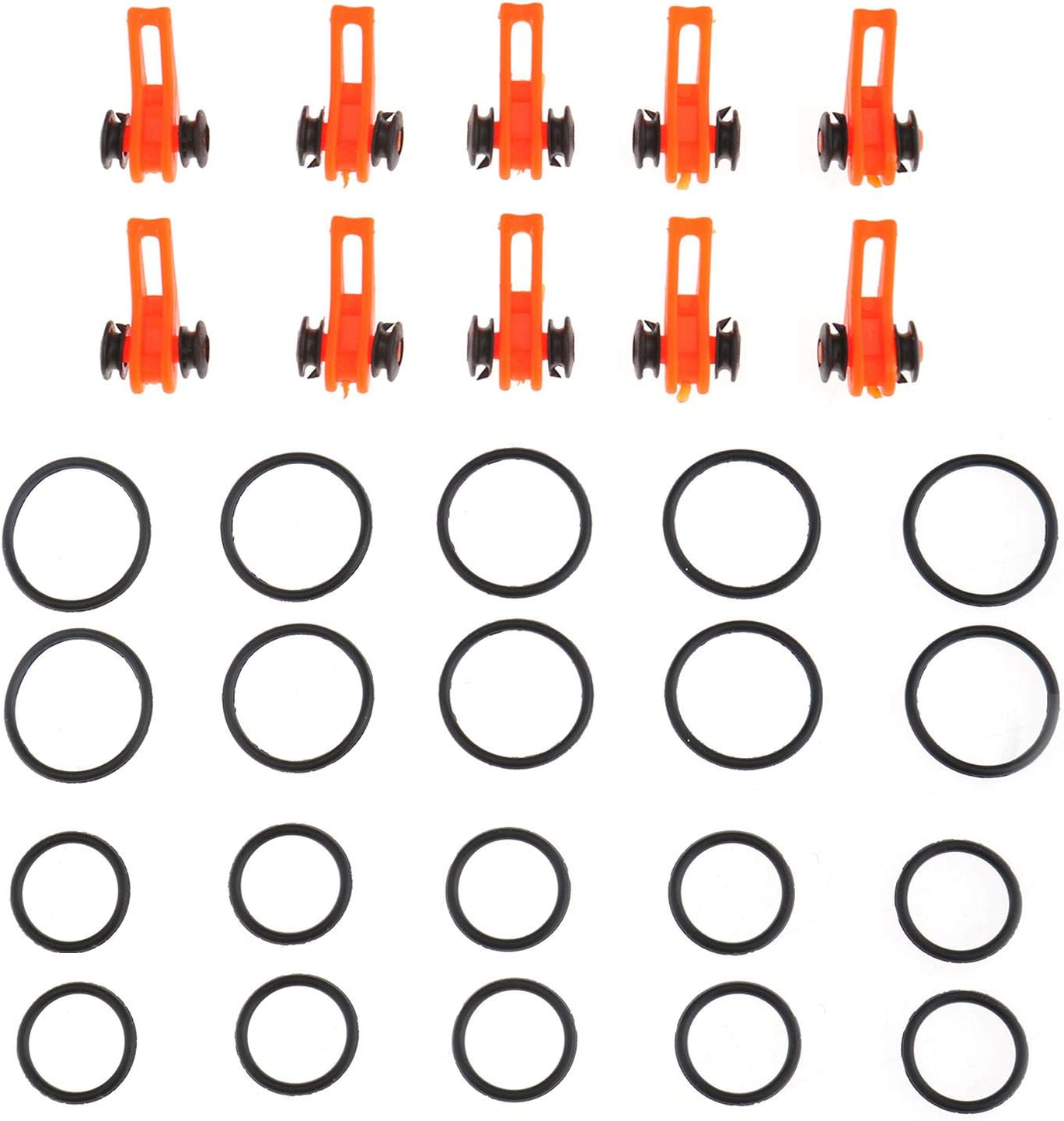 SING F LTD 10X Hooks for Fishing Rod Plastic Hook Keeper Fish Rods Tackle Accessory, Orange image number 2