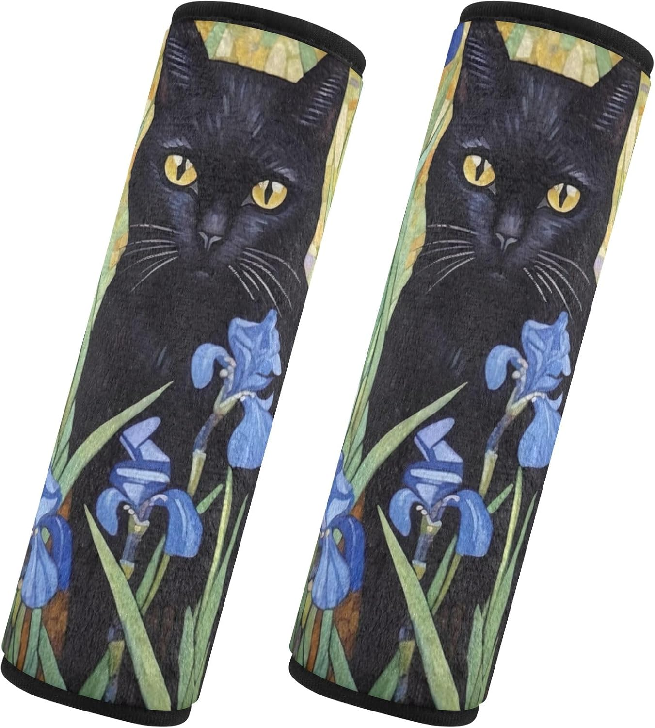 GAIREG Cat in Blue Flowers Bus Seat Belt Cover Seat Belt Shoulder Pad