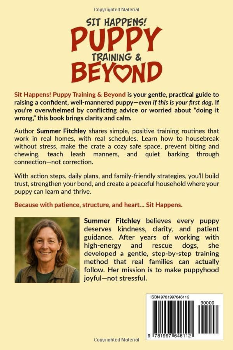 Sit Happens! Puppy Training & Beyond: Step-By-Step Guide for Housebreaking, Crate Training & Positive Reinforcement, with Proven Strategies for Peace of Mind & a Calmer Household