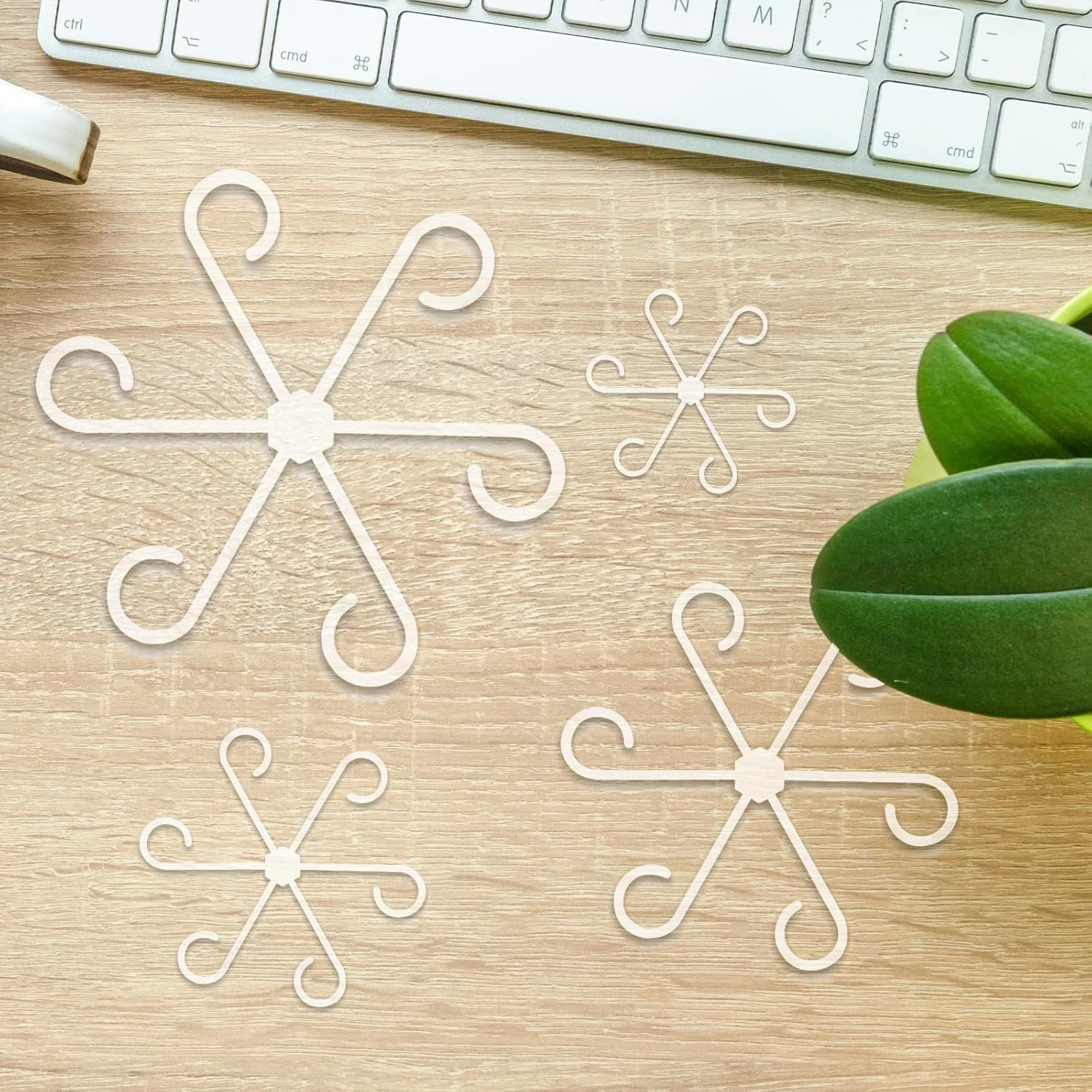 4 PCS Plant Stem Support, Climbing House Plant Stem Support, Plant Supports for Indoor Plants, Reusable Houseplant Accessories（Transparent） - Red image number 5