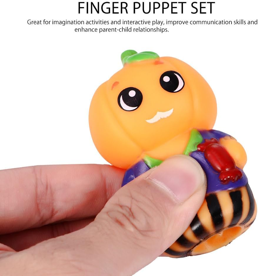 Totority Halloween Finger Puppets - 10Pcs Finger Puppets for Kids Halloween Articulated Fingers Goodie Bag Fillers image number 6