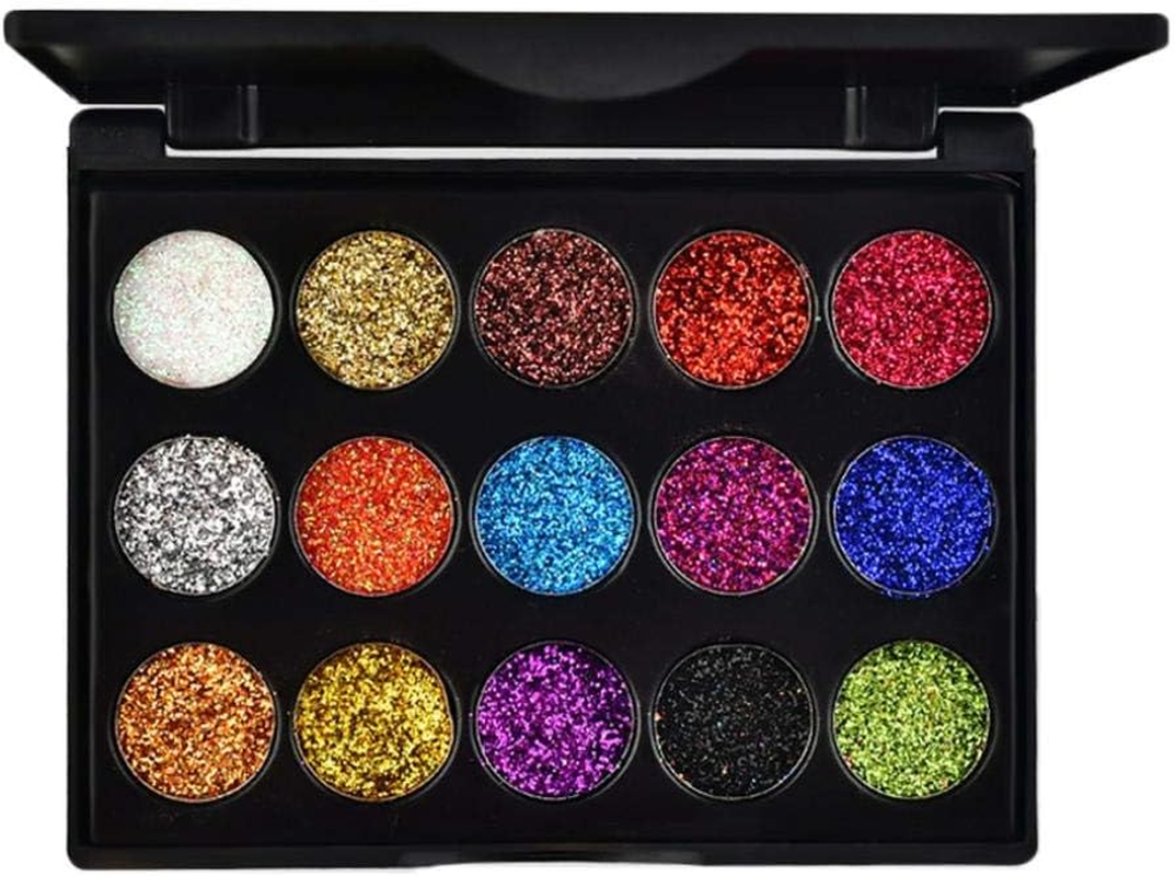 15 Color Glitter Eyeshadow Palette Mermaid Smudgeproof Eye Makeup Powder Set 02 Style 2 image number 2
