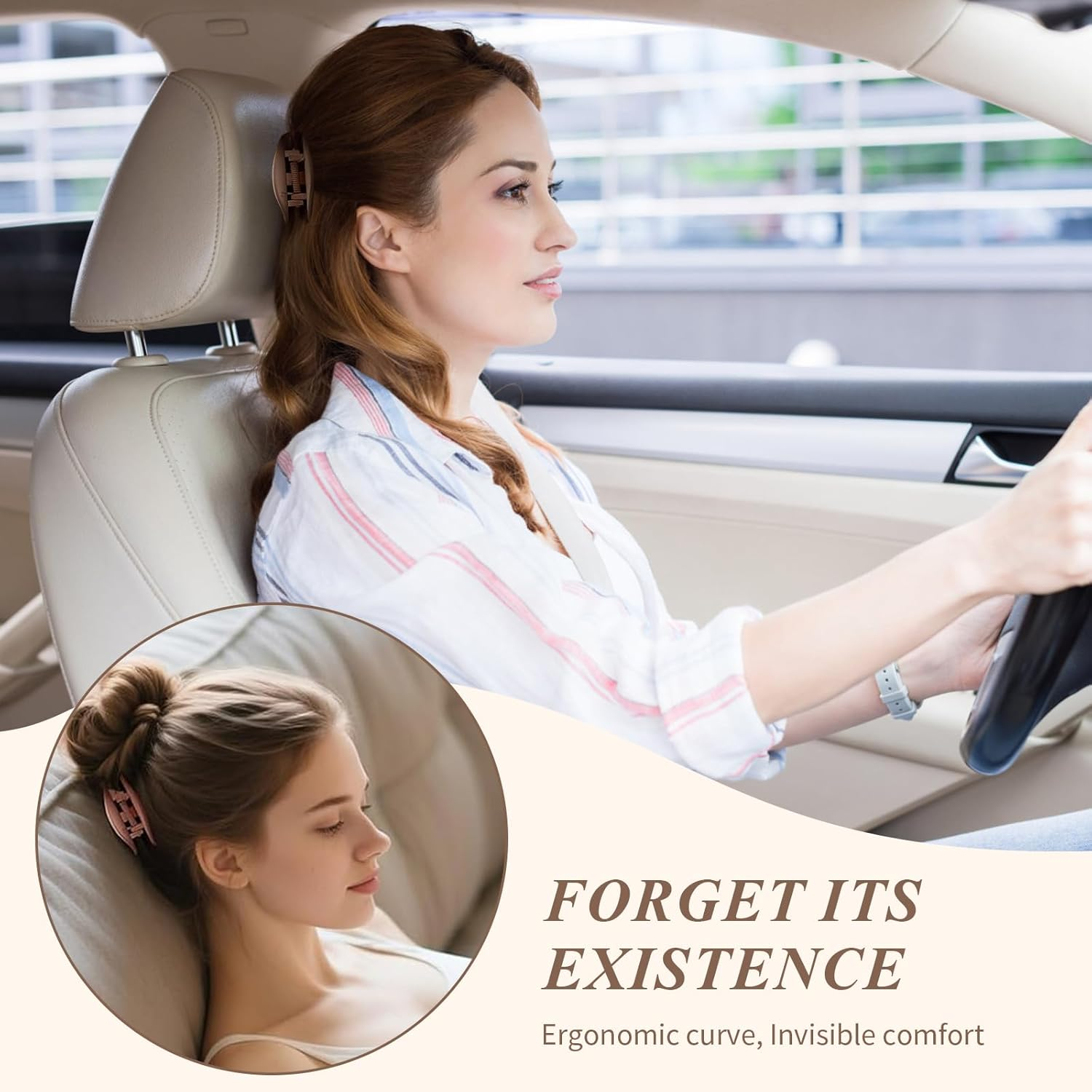 Pack of 6 Flat Hair Clips, Flat Hair Clips, Women'S French Hair Clip, Curved Design, round for Women and Girls, Flat Clips with Strong Hold for Thick and Thin Hair image number 1