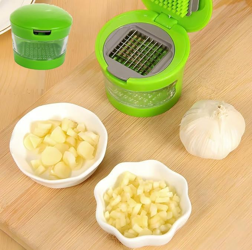 WEZCHUGHAOL Garlic Chopper - 3-In-1 Mini Garlic Mincer Crusher with Twister Handle, Kitchen Gadget for Fast Dicing, Slicing and Grinding, Easy-Clean Design for Garlic, Onions image number 2
