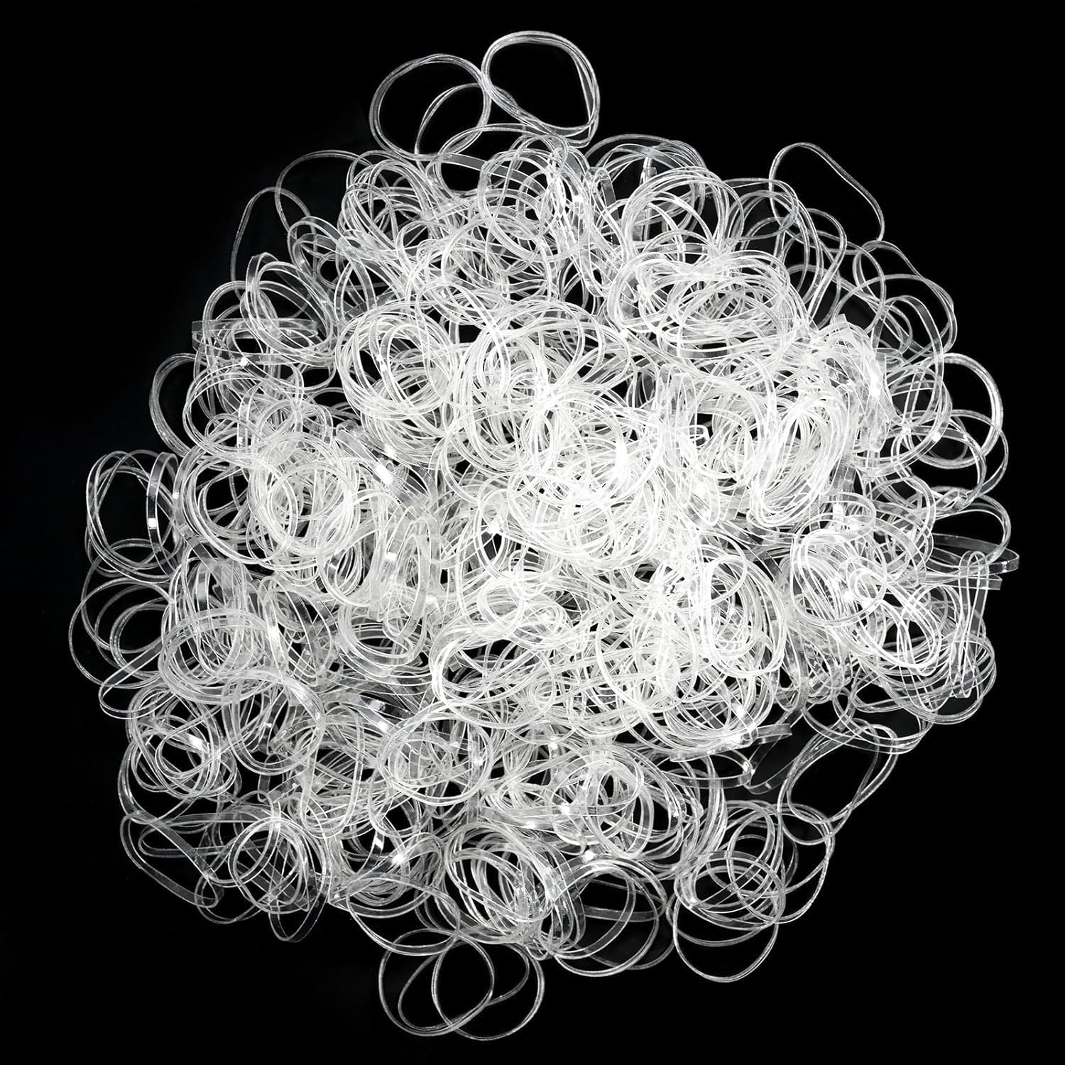 Pack of 1000 Mini Small Hair Bobbles Rubber Bands Elastic Scrunchies for Women Girls Men (Transparent) image number 5