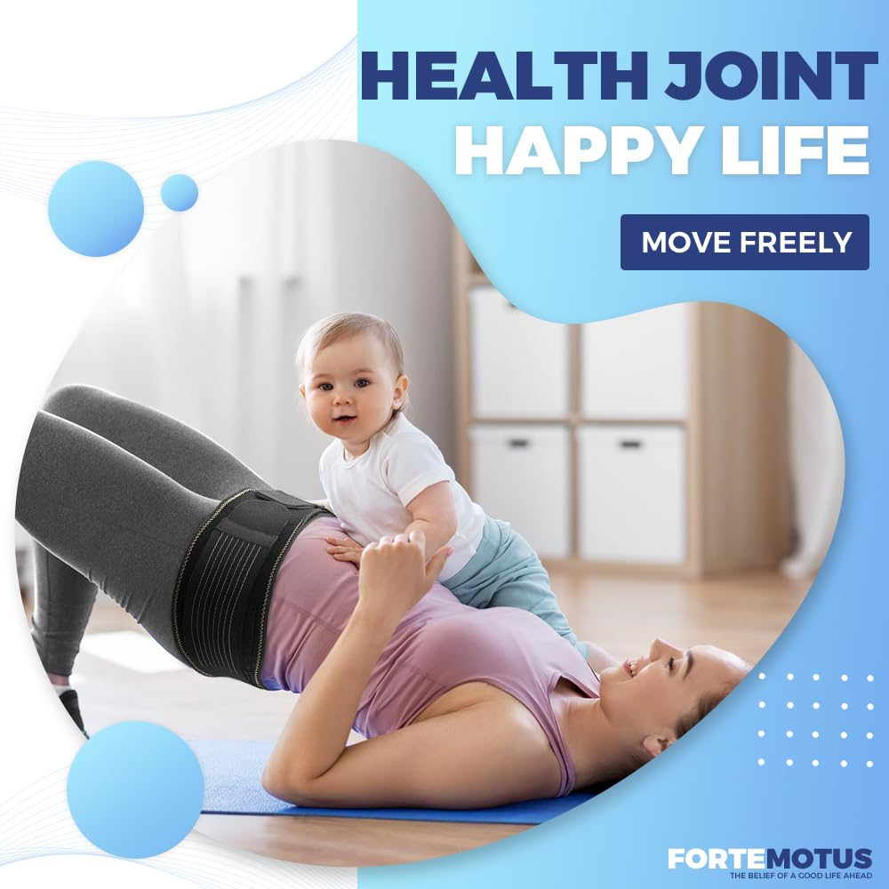 FORTEMOTUS Sacroiliac Hip Belt, Sacroiliac Joint Belt with Adjustable Compression Support Back Brace for Sciatica, Pelvic, Lower Back Pain Relief, L image number 5