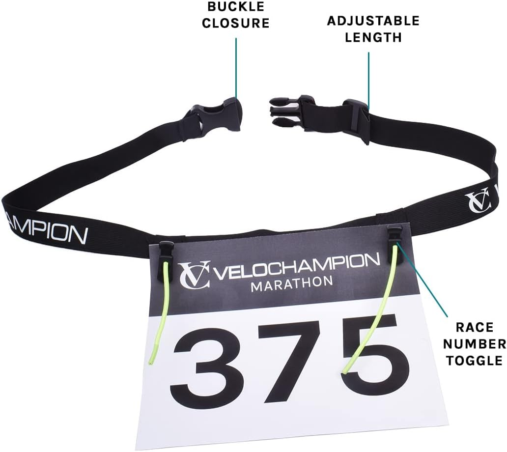 Velochampion Triathlon Running Waist Belt. Elasticated Stretch Fit Clip Fastening for Running, Triathlon, Cycling Marathon image number 1