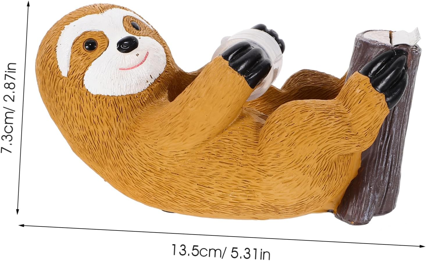 DIYEAH Cute Sloth Tape Dispenser Creative Resin Tape Holder for Desk Convenient and Compact Design Office Accessory for Fun Environment image number 3