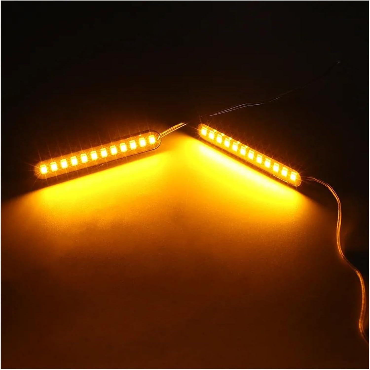 Mirror Indicator Light 2PCS 12V LED Turn Signals Strip Motorcycle Amber Sequential Water Flowing Tail Brake Lights 12 LED Blinker Stop Lamp image number 1