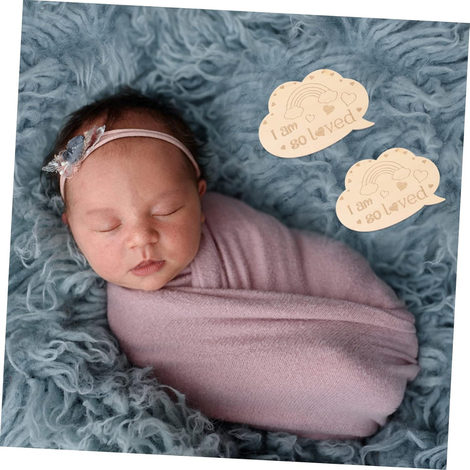 1 Set Growth Cards Double Sided Monthly Milestone Cards for Newborn Photography Props High End Engraved Natural Design for Cherished Memories image number 2