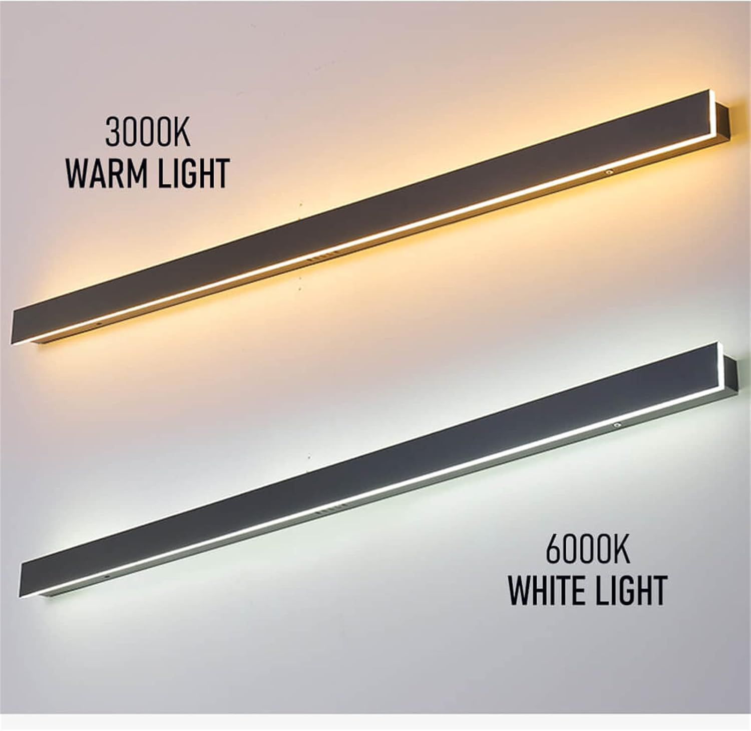 Modern LED Long Wall Sconce Outdoor Indoor Wall Lamp outside Acrylic Balcony Garden Exterior Wall Light Oval IP67 Light Living Room Bathroom Front Door Porch Patio Garage (100Cm,Warm Light) image number 2