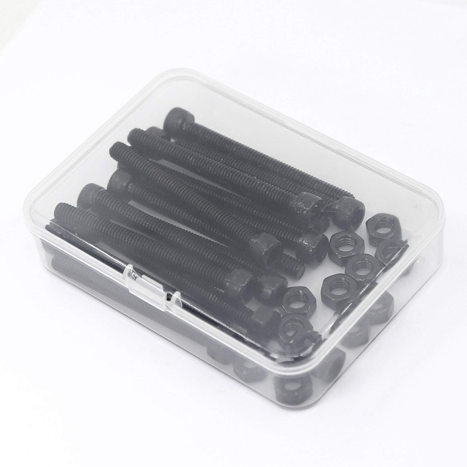 (15 Sets) M6 X 60Mm Bolts and Nuts Set Socket Head Cap Screws 12.9 Grade Alloy Steel Black Full Thread image number 5