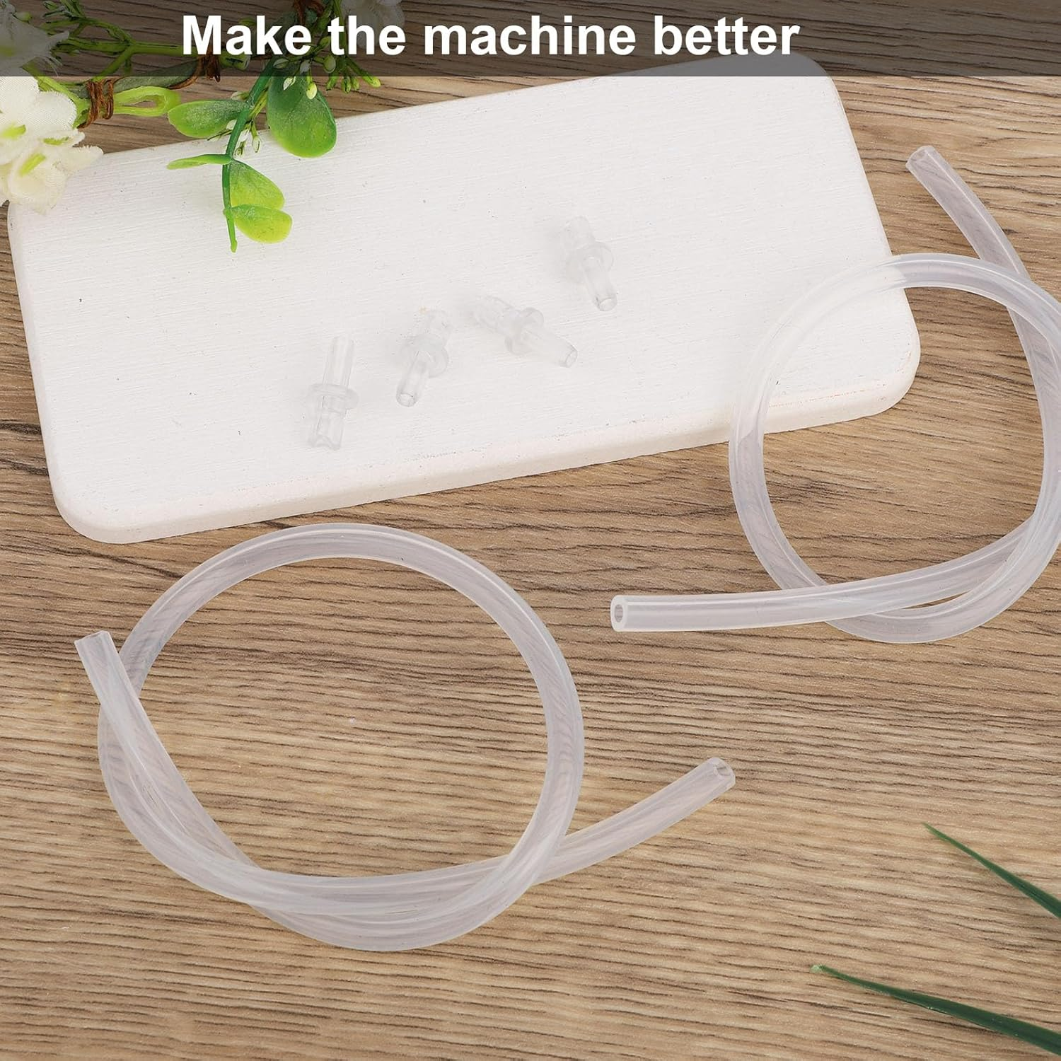 Lasuroa 2 Pcs Milk Tubes Hoses with 4 Connectors, 14.96In Silicone Milk Tube Hoses Replacement Ideal Replacement Accessories for Jura HP3 Coffee Machines image number 2