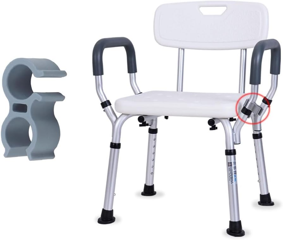2 Pack Shower Chair Shower Head Holder Handheld Shower Clip Tube Clamp Bracket for inside Shower Bath Chair Tub Transfer Bench Shower Stool Shower Seat Bathtub Chair Bath Seat image number 1