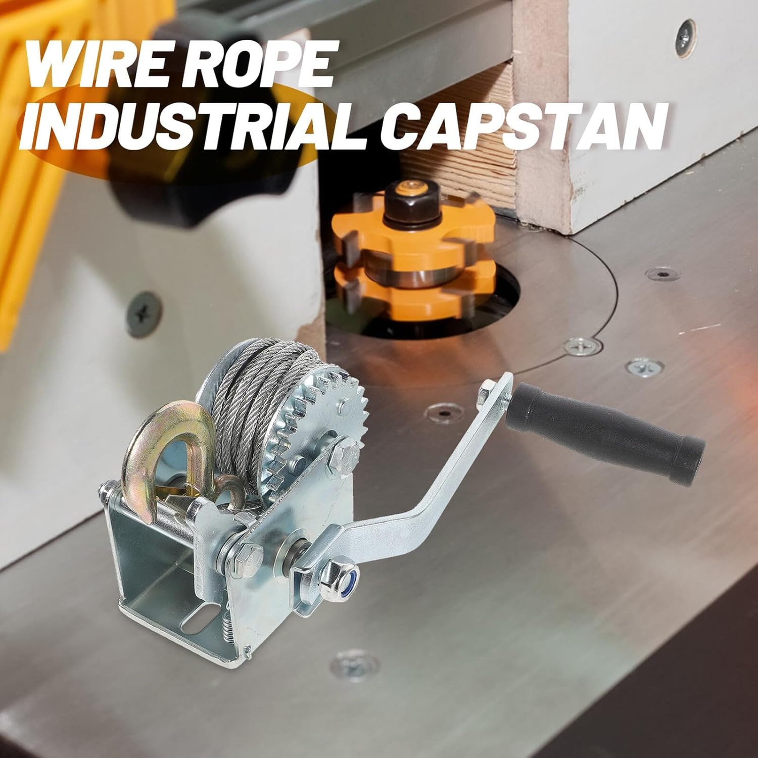 Cabilock Hand Crank Trailer Winch with Steel Cable Compact Portable Mini Manual Winch with Comfortable Grip Handle for Boat ATV Towing and Lifting Tasks image number 2